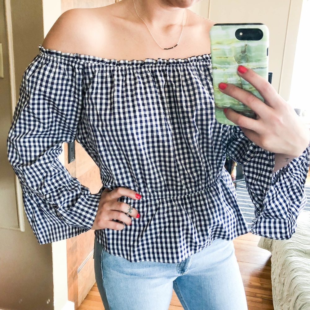 Amanda Uprichard's Off Shoulder Flare Sleeve Top